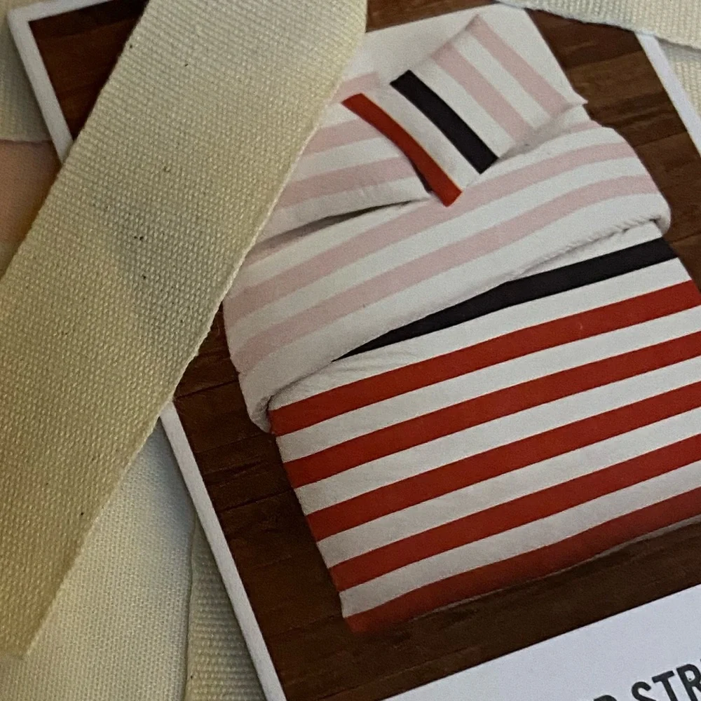 NWT West Elm Prep Stripe Euro Sham Pink/White Envelope Closure